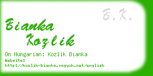 bianka kozlik business card